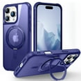 thumbnail image 1 of Dteck for iPhone 16 Pro Case with Invisible Magnetic 360° Rotating Stand,Compatible with MagSafe,Military-Grade Drop Protection Shockproof Bumper Translucent Case for iPhone 16 Pro,Klein Blue, 1 of 7