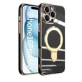 thumbnail image 1 of Dteck for iPhone 16 Pro Case with Magnetic Ring Holder Kickstand Compatible with MagSafe Case Built-in Camera Lens Protector Electroplated PC + TPU Slim Back Cover for iPhone 16 Pro,Black, 1 of 6