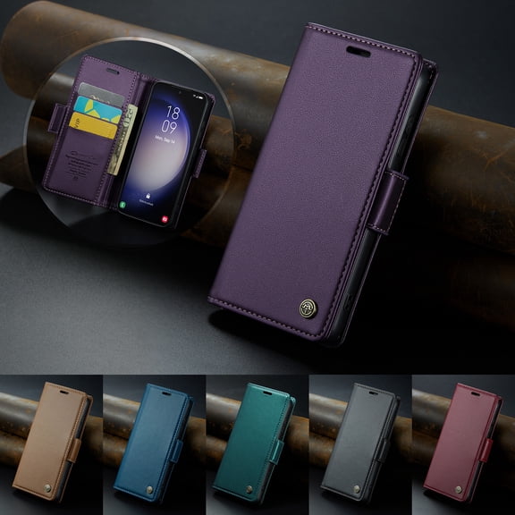 Dteck iPhone 16 Pro Case, RFID Blocking iPhone 16 Pro Wallet Case for Women Men with Card Holder, Magnetic Closure PU Leather Folio Flip Phone Cover for iPhone 16 Pro, Purple