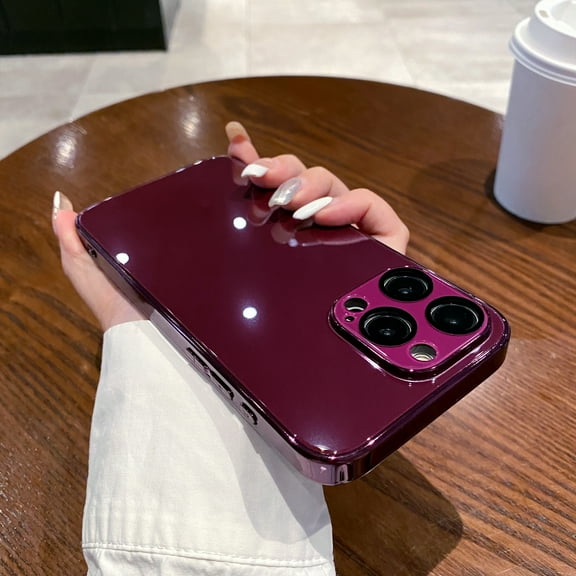 Dteck for iPhone 16 Pro Case, Ultra-Thin Plating Shockproof Protection Anti-Fingerprint Anti-Scratch with Lens Protection Soft TPU Silicone Cover, Rose