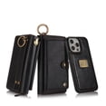 thumbnail image 1 of Dteck for iPhone 16 Pro Case Wallet with 14-Card Holder Soft PU Leather Handbag Purse with Metal Clip, Zipper Pocket Wallet with Detachable Phone Case for iPhone 16 Pro,Black, 1 of 7