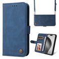 thumbnail image 1 of Dteck for iPhone 16 Pro Case Wallet with Card Holder, Crossbody Wallet Flip Cover for iPhone 16 Pro 6.3 Inch Men/Women, Shoulder Strap and Kickstand, Blue, 1 of 5