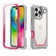 thumbnail image 1 of Dteck for iPhone 16 Pro Max Case 6.9", Full Body Bumper Phone Case with Glass Screen Protector + Camera Lens Protector, Drop Proof iPhone 16 Pro Max Cover, Gray Rose, 1 of 6