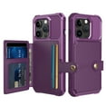 thumbnail image 1 of Dteck for iPhone 16 Pro Max Case with Card Holder, Hybrid Rubber Bumper Shockproof Magnetic Back Flip Case for iPhone 16 Pro Max Wallet Case for Women Men, Purple, 1 of 6