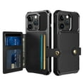 thumbnail image 1 of Dteck for iPhone 16 Pro Max Case with Card Holder, Hybrid Rubber Bumper Shockproof Magnetic Back Flip Case for iPhone 16 Pro Max Wallet Case for Women Men, Black, 1 of 6