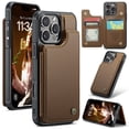 thumbnail image 1 of Dteck for iPhone 16 Pro Max Case with Card Holder, PU Leather Wallet Case for Women Men with RFID Blocking Card Slot Magnetic Closure Shockproof Protective Phone Cover for iPhone 16 Pro Max,Brown, 1 of 9