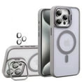 thumbnail image 1 of Dteck for iPhone 16 Pro Max Case, Compatible with MagSafe ,Built-in Camera Ring Stand,with Individual Camera Cover, Translucent Matte PC + TPU Military-Grade Drop Protection Magnetic Case,Gray, 1 of 9