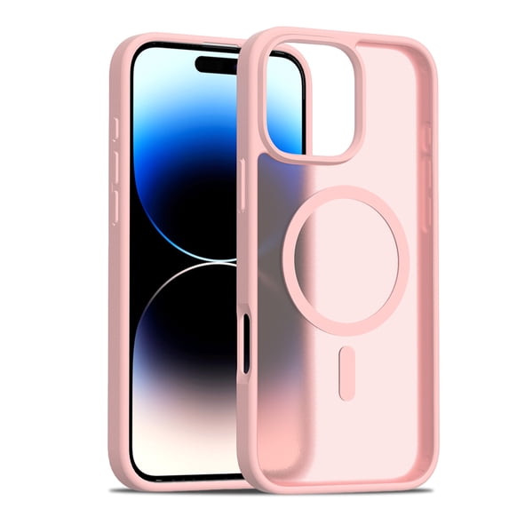 Dteck for iPhone 16 Pro Max Case, Compatible with MagSafe, Shockproof Military-Grade Protection, Magnetic Phone Case for iPhone 16 Pro Max, Frosted Pink