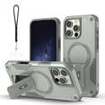 thumbnail image 1 of Dteck for iPhone 16 Pro Max Case with Kickstand & Phone Lanyard, Compatible with MagSafe Shockproof Bumper Cases Heavy-Duty Magnetic Protective Cover,Gray, 1 of 8