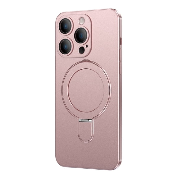 Dteck for iPhone 16 Pro Max Case with Magnetic Invisible Stand, Compatible with MagSafe, Ultra Slim Matte PC Back Protective Case for iPhone 16 Pro Max,Pink