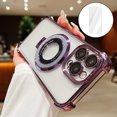 thumbnail image 1 of Dteck for iPhone 16 Pro Max Case for Metal Ring Kickstand with Glass Screen Protector, Military Grade Drop Protection Four Corners Shockproof Bling Durable Slim Stand Case for iPhone 16 Pro Darkpurple, 1 of 6
