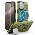 thumbnail image 1 of Dteck for iPhone 16 Pro Max Case with Screen Protector, Shockproof Magnetic Multi-Layer Military Lens Stand Heavy Duty Full Body Rugged Hard Shell, Olivegreen, 1 of 6