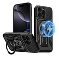thumbnail image 1 of Dteck for iPhone 16 Pro Max Case with Stand, Military Grade Drop Protection, Shockproof Magnetic Phone Case with Rotating Ring Holder, Compatible with MagSafe Accessories,Black, 1 of 8