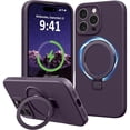 thumbnail image 1 of Dteck for iPhone 16 Pro Max Case with Stand, Slim Liquid Silicone Phone Cases for iPhone 16 Pro Max Compatible with MagSafe Magnetic Ring Kickstand Case Full Camera Protection,Deep Purple, 1 of 5