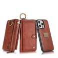thumbnail image 1 of Dteck for iPhone 16 Pro Max Case Wallet with 14-Card Holder Soft PU Leather Handbag Purse with Metal Clip, Zipper Pocket Wallet with Detachable Phone Case for iPhone 16 Pro Max,Brown, 1 of 7