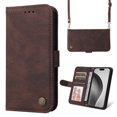 thumbnail image 1 of Dteck for iPhone 16 Pro Max Case Wallet with Card Holder, Crossbody Wallet Flip Cover for iPhone 16 Pro Max 6.9 Inch Men/Women, Shoulder Strap and Kickstand, Brown, 1 of 5