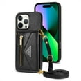 thumbnail image 1 of Dteck for iPhone 16 Pro Max Crossbody Wallet Case, Card Holder Kickstand Phone Case for Women with Lanyard, Durable Shockproof Slim Back Protective Cover for iPhone 16 Pro Max,Black, 1 of 8