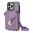 thumbnail image 1 of Dteck for iPhone 16 Pro Max Crossbody Wallet Case, Card Holder Zipper Phone Case with Shoulder Strap, Durable Leather Purse for Women Compatible with iPhone 16 Pro Max 6.9 Inch 2024,Purple, 1 of 7