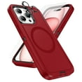 thumbnail image 1 of Dteck for iPhone 16 Pro Max Magnetic Case with Screen Protector & Camera Lens Protector, Compatible with MagSafe, 3 In 1 Full Body Protection Heavy Duty Shockproof Protective Cover,Red, 1 of 6