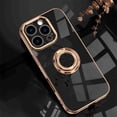 thumbnail image 1 of Dteck for iPhone 16 Pro Max Ring Holder Case 360 Degree Rotation Kickstand Girly Case Shiny Plating Work with Magnetic Car Mount Slim Soft TUP Case for Women Girls, Black, 1 of 8