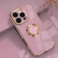 thumbnail image 1 of Dteck for iPhone 16 Pro Max Ring Holder Case 360 Degree Rotation Kickstand Girly Case Shiny Plating Work with Magnetic Car Mount Slim Soft TUP Case for Women Girls, Lightpurple, 1 of 8