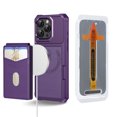 thumbnail image 1 of Dteck for iPhone 16 Pro Max Wallet Case with Privacy Screen Protector, Compatible with MagSafe, RFID Blocking Credit Slots Kickstand Shockproof Detachable Magnetic Phone Cover for Women Men,Purple, 1 of 8