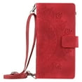thumbnail image 1 of Dteck for iPhone 16 Pro Max Wallet Case for Women, iPhone 16 Pro Max Case with 8-Card Holder, Embossed PU Leather Zipper Pocket Handbag Purse Flip Phone Case with Crossboy Strap,Red, 1 of 5