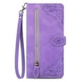thumbnail image 1 of Dteck for iPhone 16 Wallet Case with Credit Card Holder Zipper Pocket, Magnetic Flip Folio Book PU Leather Phone Case Shockproof Wristlet Strap Cover for Women Men, Purple, 1 of 7