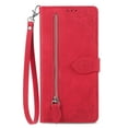 thumbnail image 1 of Dteck for iPhone 16 Wallet Case with Credit Card Holder Zipper Pocket, Magnetic Flip Folio Book PU Leather Phone Case Shockproof Wristlet Strap Cover for Women Men, Red, 1 of 7