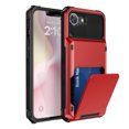 thumbnail image 1 of Dteck for iPhone 16E 2025 released Wallet Case, Credit Card Holder ID Slot Pocket Dual Layer Protective Bumper Rugged TPU Rubber Armor Hard Shell Cover, Red, 1 of 8