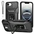 thumbnail image 1 of Dteck for iPhone 16e Case with Camera Protection Sliding Cover + Lanyard, Military Grade Drop Protection Rugged Shockproof Cover with Kickstand 6.1 inch 2025,Black, 1 of 9