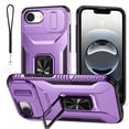 thumbnail image 1 of Dteck for iPhone 16e Case with Camera Protection Sliding Cover + Lanyard, Military Grade Drop Protection Rugged Shockproof Cover with Kickstand 6.1 inch 2025,Purple, 1 of 9