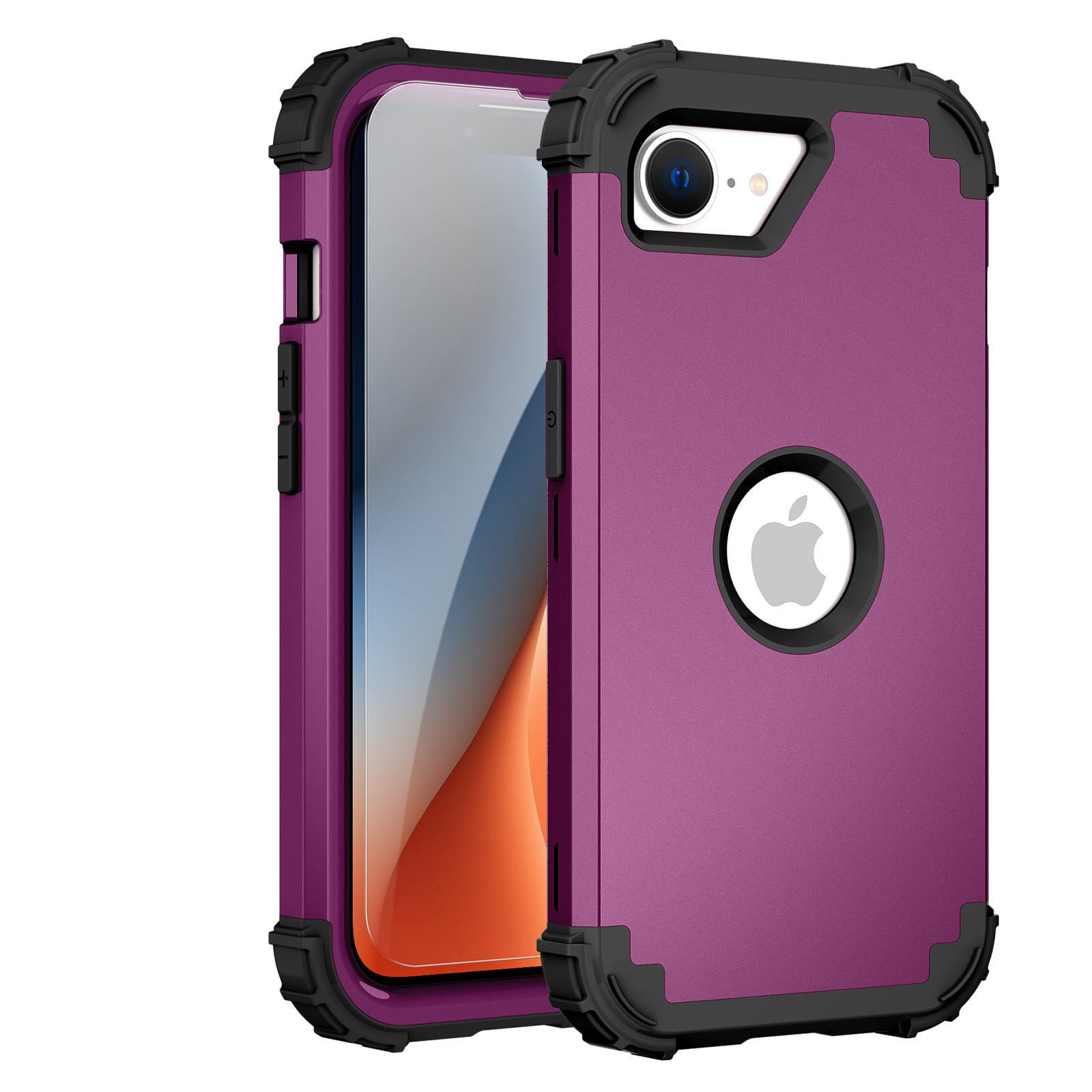 Casetego For IPhone 16e Case 2025,Glow In The Dark Three Layer Heavy Duty Sturdy Shockproof Full Protection Rugged Hard PC Soft TPU Bumper Case For Apple IPhone 16e 6.1 Inch,All Hot Pink - Foto 9
