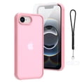 thumbnail image 1 of Dteck for iPhone 16e Case with Screen Protector + Lanyard Wrist Strap, Translucent MatteShockproof Protective Phone Case for iPhone 16e 6.1 Inch, Pink, 1 of 6