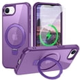 thumbnail image 1 of Dteck for iPhone 16e Case with Screen Protector, Magnetic for iPhone 16E Phone Case Compatible with MagSafe, Military Grade Drop Tested Translucent Hard Back Protective Cover with Ring Stand,Purple, 1 of 8