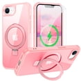 thumbnail image 1 of Dteck for iPhone 16e Case with Screen Protector, Magnetic for iPhone 16E Phone Case Compatible with MagSafe, Military Grade Drop Tested Translucent Hard Back Protective Cover with Ring Stand,Pink, 1 of 8