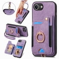 thumbnail image 1 of Dteck for iPhone 16e Case Wallet with Card Holder, RFID Blocking PU Leather Protective Case with Ring Holder Stand Wrist Strap for iPhone 16e 6.1 Inch 2025,Purple, 1 of 9