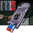 thumbnail image 1 of Dteck for iPhone 16e Case Wallet with with Card Holder [Store 2 Cards] + 360° Magnetic Rotated Ring Kickstand, Heavy Duty Drop Protection Wallet Phone Cover with Strap for iPhone 16e 6.1",Violet, 1 of 7