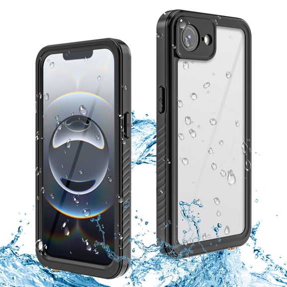 Dteck for iPhone 17e / iPhone 16e Case Waterproof, Built-in Lens & Screen Protector 360 Full Body Heavy Duty Protective Shockproof IP68 Underwater Case for iPhone 16e/17e,Black