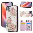 thumbnail image 1 of Dteck for iPhone 16e Wallet Case with Card Holder, RFID Blocking Credit Slots Kickstand Shockproof Flip Folio Leather Cover with Trendy Floral Design for Women Girls,Rose Flower, 1 of 6