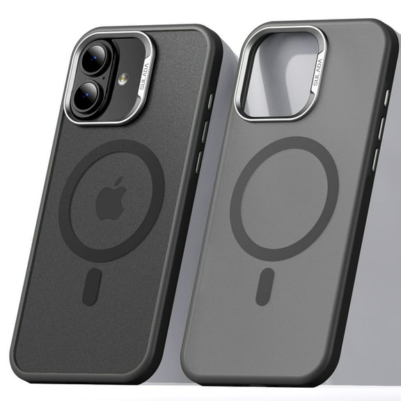 Dteck for iPhone 17 Magnetic Case, Shockproof Compatible with MagSafe Accessory, Drop Protection Magnetic Phone Case Scratch-Resistant Frosted Back Cover, Black