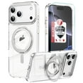 thumbnail image 1 of Dteck for iPhone 17 Pro Case with Rotating Magnetic Stand, Compatible with MagSafe, Ring Grip Slim Transparent Phone Cover with HD Screen Protector for iPhone 17 Pro 6.3 Inch,Clear, 1 of 9