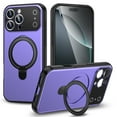 thumbnail image 1 of Dteck for iPhone 17 Pro Magnetic Case with Ring Stand, Shockproof Drop Protection Slim PC TPU Cover Compatible with MagSafe, Rotating Kickstand Shockproof Protective Case, Purple, 1 of 7