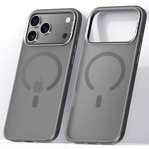 Dteck for iPhone 17 Pro Magnetic Case, Shockproof Compatible with MagSafe Accessory, Military-Grade Drop Protection Magnetic Phone Case Scratch-Resistant Frosted Back Cover, Gray