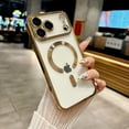 thumbnail image 1 of Dteck for iPhone 17 Pro Mangetic Case, Shockproof Camera Lens Protector Clear Magnetic Luxury Plating Compatible with MagSafe Soft TPU Rubber Elegant Anti-Scratch Case 6.3 inch, Gold, 1 of 9