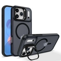 Dteck for iPhone 17 Pro Max Case with Camera Stand, Compatible with MagSafe, Military-Grade Shock-Absorbing Drop Protection, Shockproof Matte Cover 6.9 Inch,Black