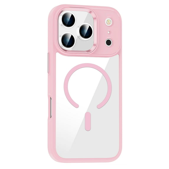 Dteck for iPhone 17 Pro Max Case, Compatible with MagSafe, Shockproof Military-Grade Protection, Transparent Magnetic Phone Case for iPhone 17 Pro Max,Pink