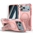 thumbnail image 1 of Dteck for iPhone 17 Pro Max Case with Screen Protector & Camera Lens Cover, Heavy Duty Shockproof Military Grade Drop Protective Rugged Cover 6.9 Inch,Pink, 1 of 9