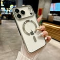 thumbnail image 1 of Dteck for iPhone 17 Pro Max Mangetic Case, Shockproof Camera Lens Protector Clear Magnetic Luxury Plating Compatible with MagSafe Soft TPU Rubber Elegant Anti-Scratch Case 6.9 inch, Silver, 1 of 9