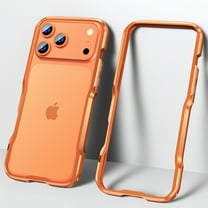 Dteck for iPhone 17 Pro Max Metal Bumper Case, Aluminum Alloy Frame Backless Heat Dissipation, 4 Corner Shockproof Protection Phone Cover for iPhone 17 Pro Max 6.9 Inch,Orange